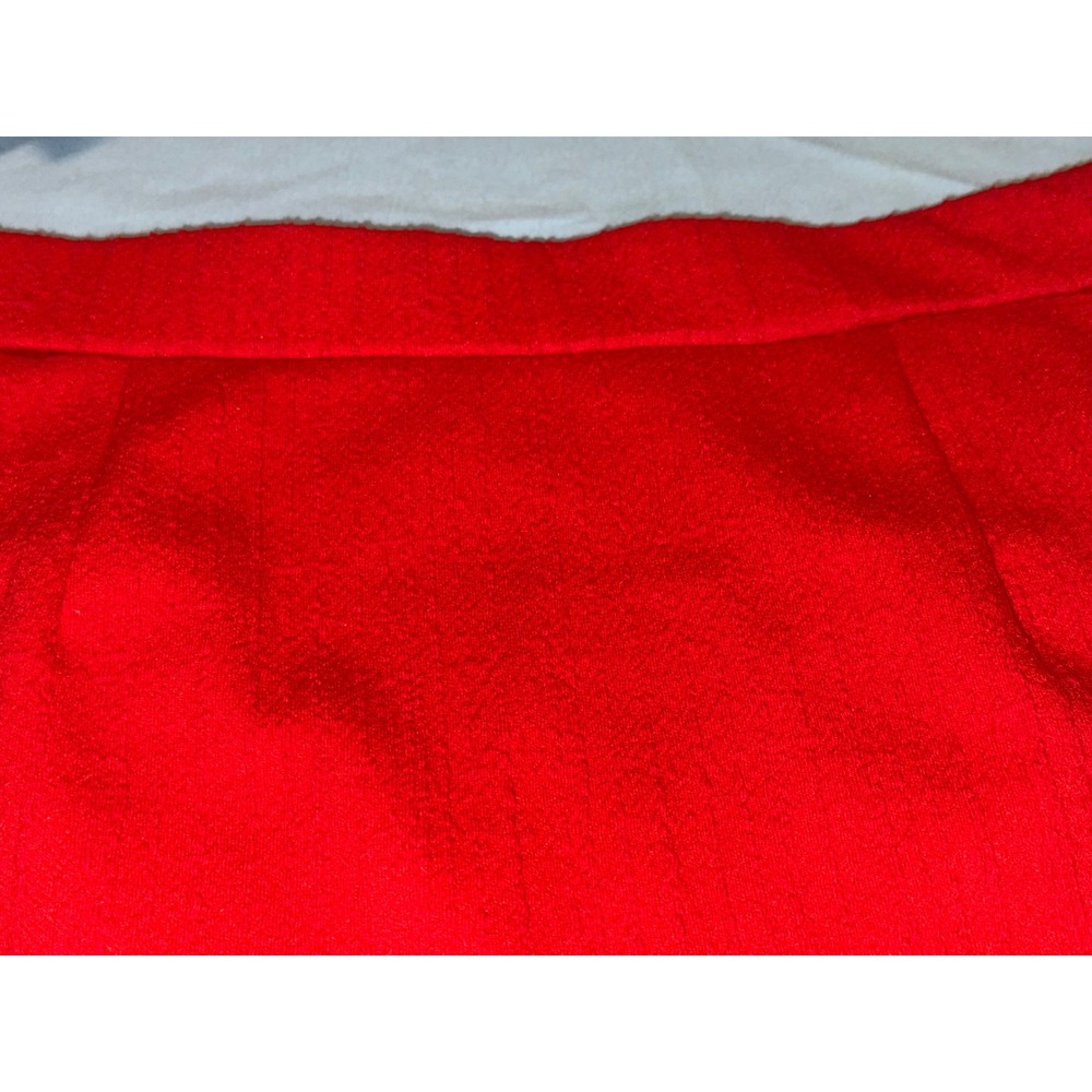 LOFT Red Textured Boucle Mini Skirt Button Pocket A-Line Size L - Picture 11 of 13